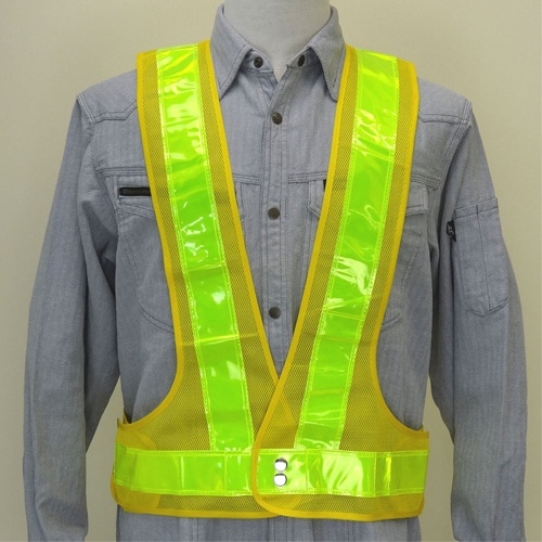 EA983R−128 安全ベスト(蓄光・黄/黄)