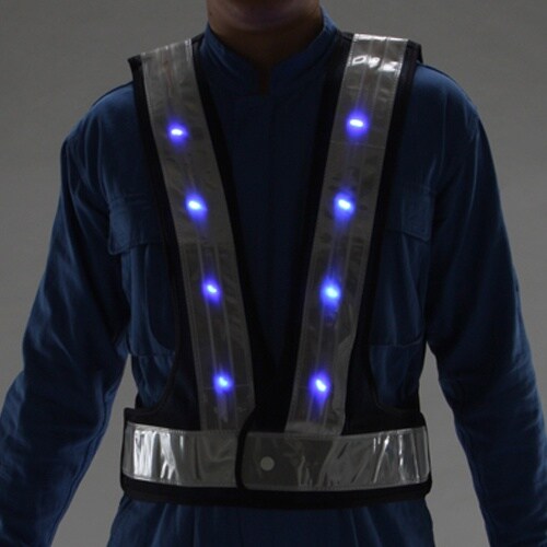 EA983R−532 LED安全ベスト(紺・白/赤