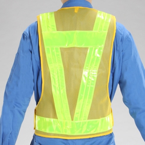 EA983R−533 LED安全ベスト(紺・黄/赤