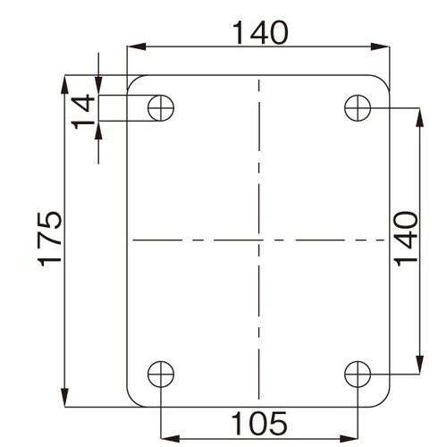 EA986KX−2 100mm キャスター(固定金