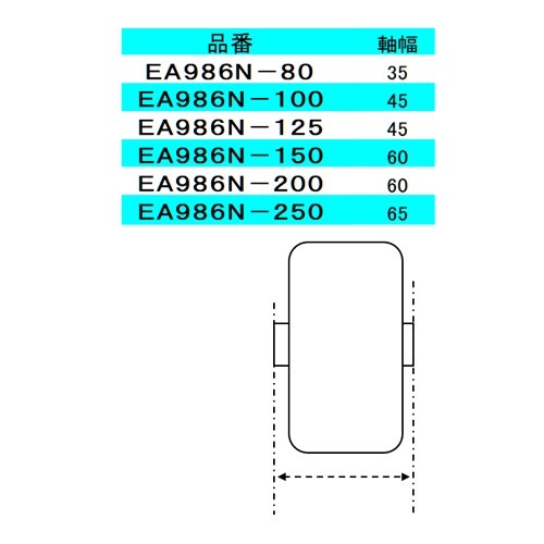 EA986N−250 250mm キャスター(固定