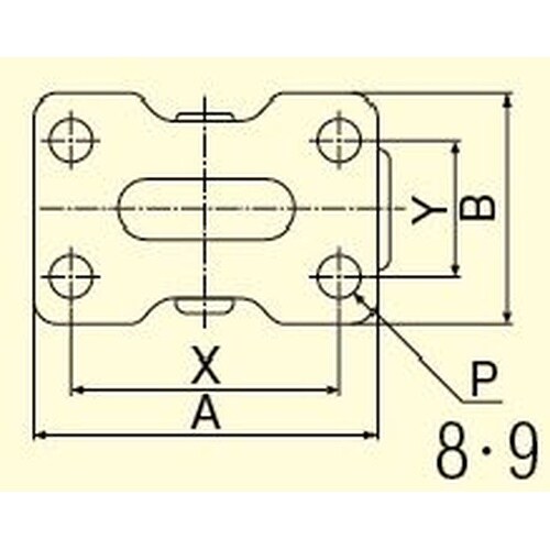 EA986PF−8 38mm キャスター(固定金具
