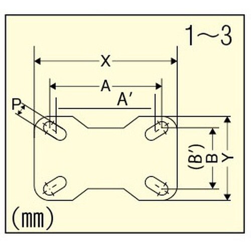 EA986PT−1 50mm キャスター(固定金具
