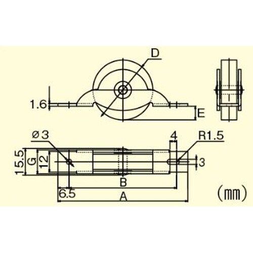 EA986RG−130H 30mm 戸車(平型・耐