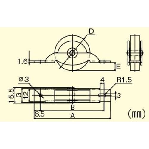 EA986RG−136H 36mm 戸車(平型・耐