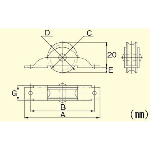 EA986RG−24A 24mm 戸車(丸溝・耐衝