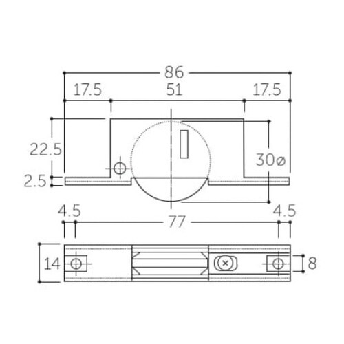 EA986RH−5 30mm 戸車(A型・ポリアセ