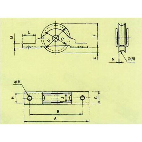 EA986RY−21 30mm/20kg 戸車(平