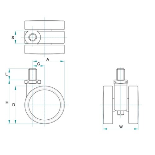 EA986TG−32 50mm キャスター(ツイン