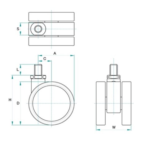 EA986TG−33 60mm キャスター(ツイン