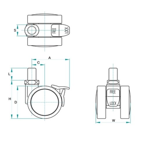 EA986TG−36 40mm キャスター(ツイン