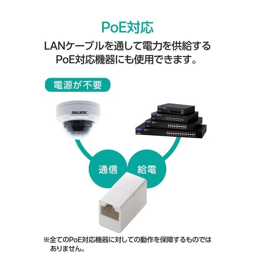 LANケーブル延長コネクタ Cat5e ホワイト