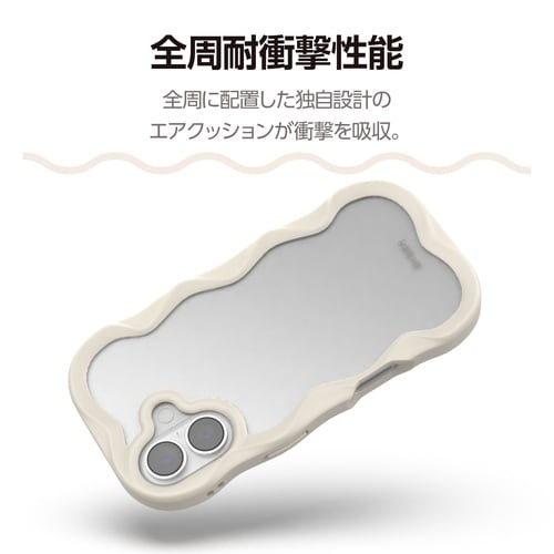 iPhone17 ケース ウェーブ ベージュ