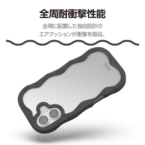 iPhone17 ケース ウェーブ ブラック
