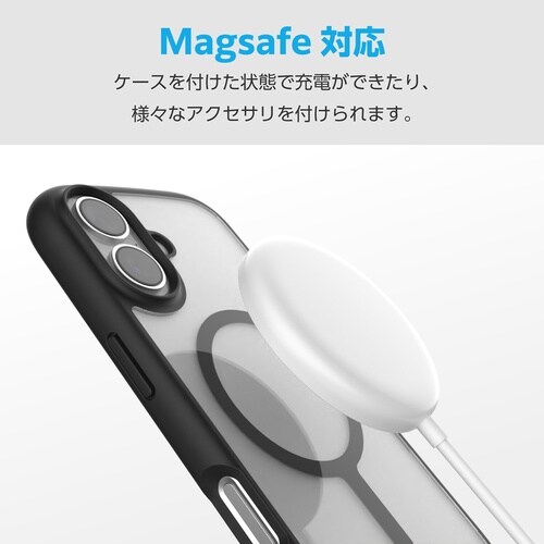 iPhone17 耐衝撃ケース 磁力 ブラック