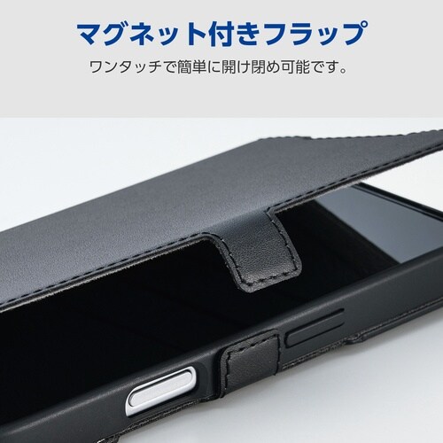 iPhone17Pro手帳型ケース 耐衝撃 黒