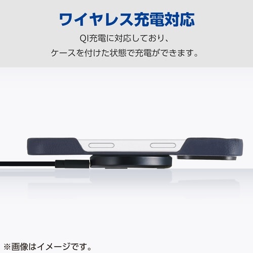 iPhone17Pro レザーケース ネイビー