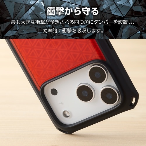 iPhone17ProケースZEROSHOCK 赤