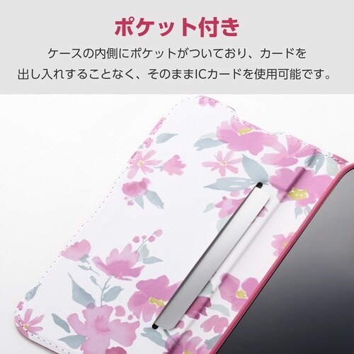 Galaxy A36 5G手帳型ケース 花 ピンク