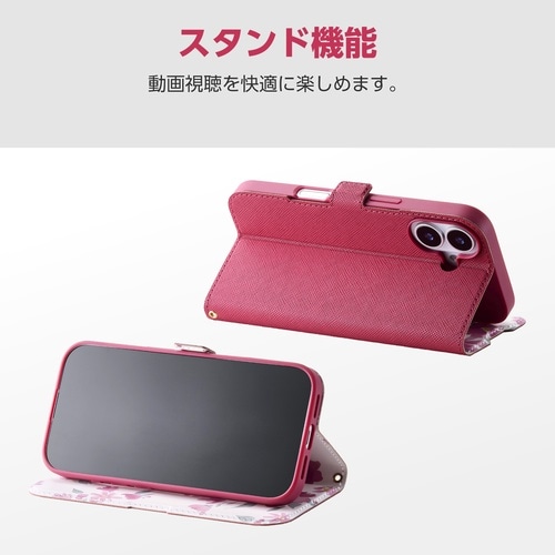 Galaxy A36 5G手帳型ケース 花 ピンク