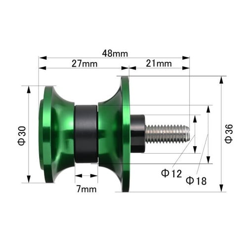 スイングアームスプール ナイロングリップ M6 カ