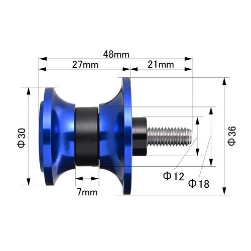スイングアームスプール ナイロングリップ M6 カ