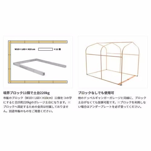 バイクガレージ2450 ブロック 市販のブロック規