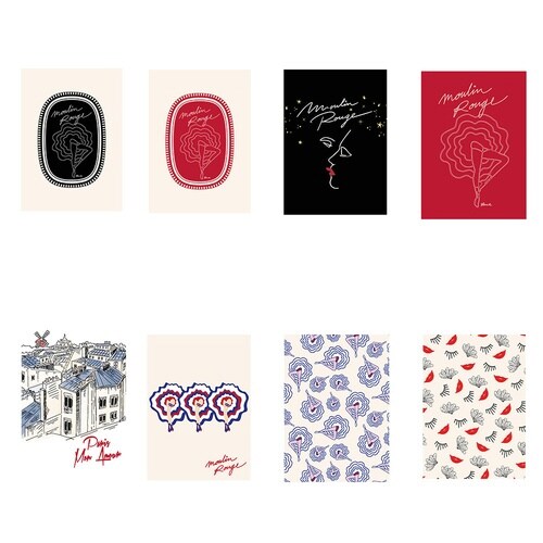 ムーランルージュ カード封筒セッ×5