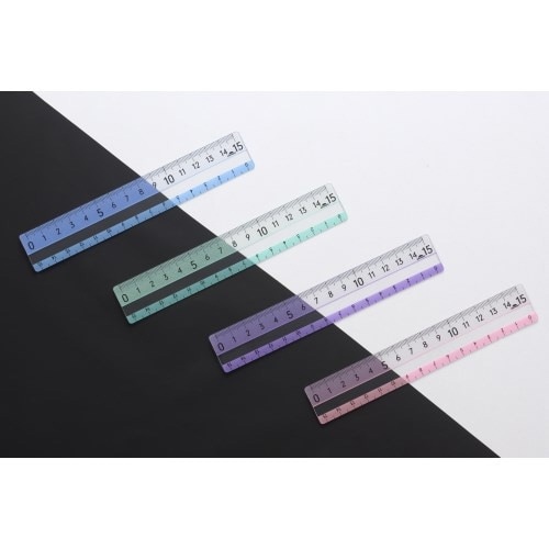 直線定規ヨクミエルーラー15cm グリーン×10