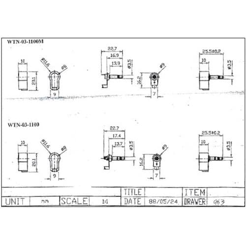 WTN03F1100MN モノラルプラグ