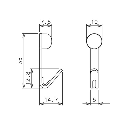 MJ−017W Jフック・シングル白2個