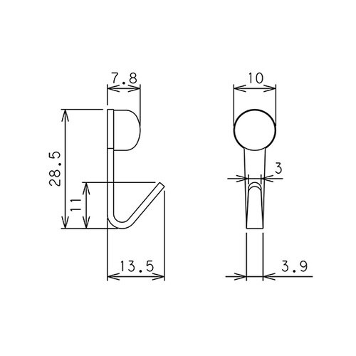 MJ−026E Jフック・スリム 銀2個