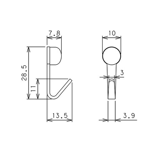 MJ−026W Jフック・スリム 白2個