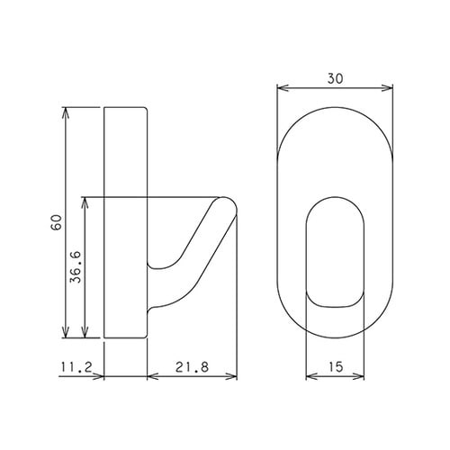 MC−001W 壁面フックホワイト 2個