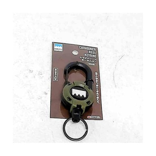 カラビナリールキーホルダー カーキ