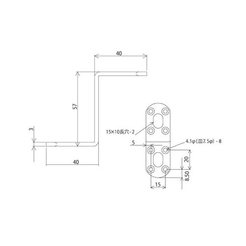 BS−514 補助金具ステイ 黒
