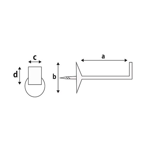 Y−7110−2 ネジ足角折釘黒18mm