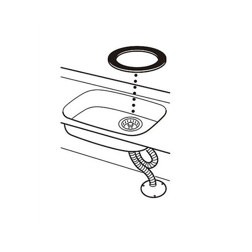 流し排水栓取付パッキン 178mm PP