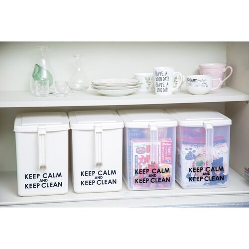 キッチン収納ケース 取手付ストッカー 深型 クリア