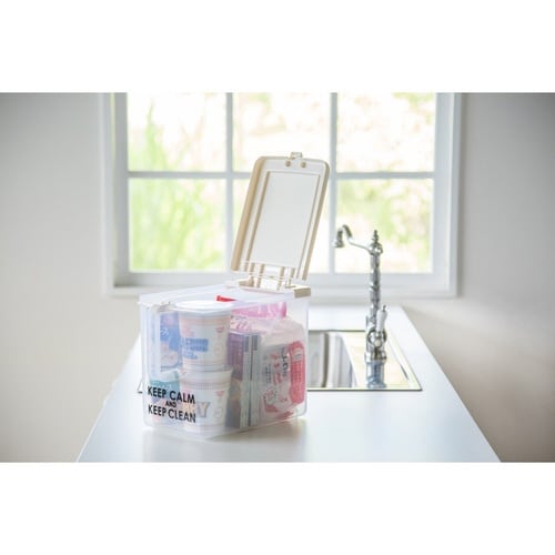 キッチン収納ケース 取手付ストッカー 深型 クリア