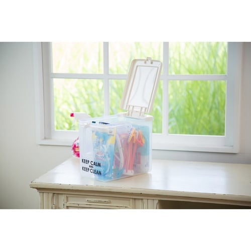 キッチン収納ケース 取手付ストッカー 深型 クリア