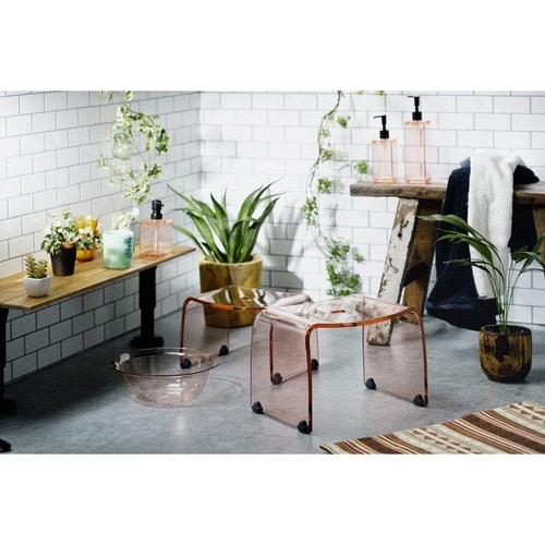 風呂椅子 S 20cm クリアピンク