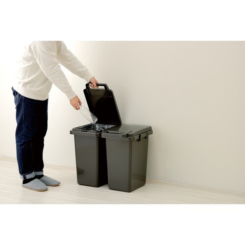 ゴミ箱 33L 連結 屋内外兼用 ダークグレー