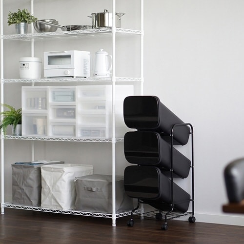 ゴミ箱 3段 Nスムース ブラック