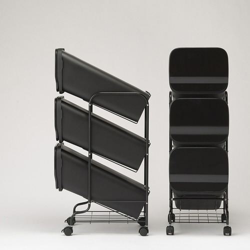 ゴミ箱 3段 Nスムース ブラック