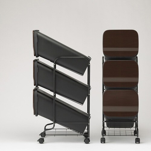 ゴミ箱 3段 Nスムース ウッド