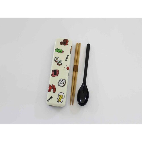 箸箱セット 布貼18.0布貼スプーン&箸セット