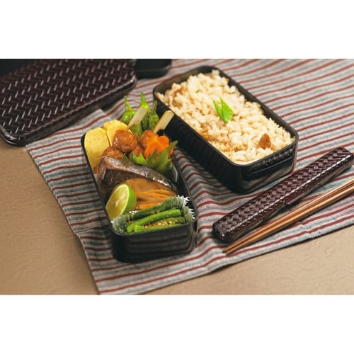 お弁当箱 2段 HAKOYA あじろ 長角二段弁当