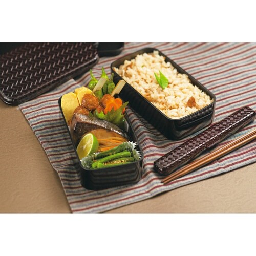 お弁当箱 2段 HAKOYA あじろ 長角二段弁当