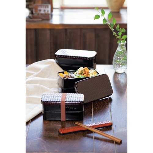 お弁当箱 2段 HAKOYA あじろ 長角二段弁当